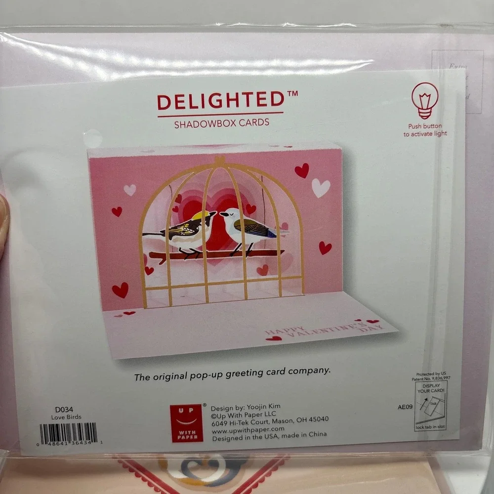 3 Shadowbox Cards Valentines Day Romantic Bouquet Love‎ Birds Cats UP With Paper